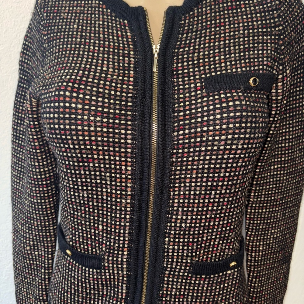 Ted Baker London Metallic Cardigan Zip Up Sweater New Size 0 - Picture 2 of 6
